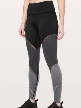 Lululemon Athletica Black and Grey full-length Leggings